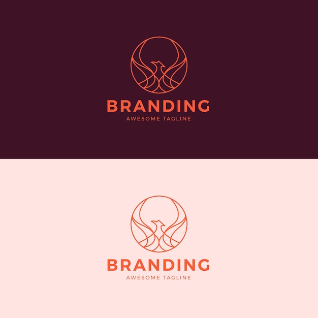 Hermosa plantilla de logotipo Monoline de pavo real