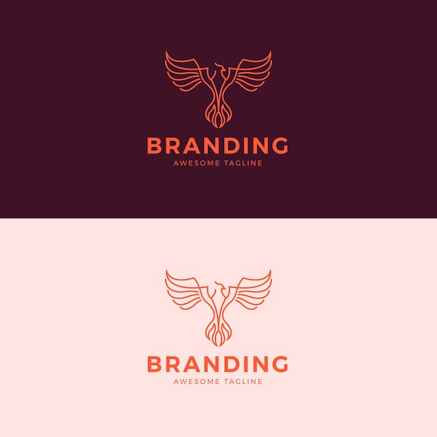 Hermosa plantilla de logotipo Monoline de pavo real