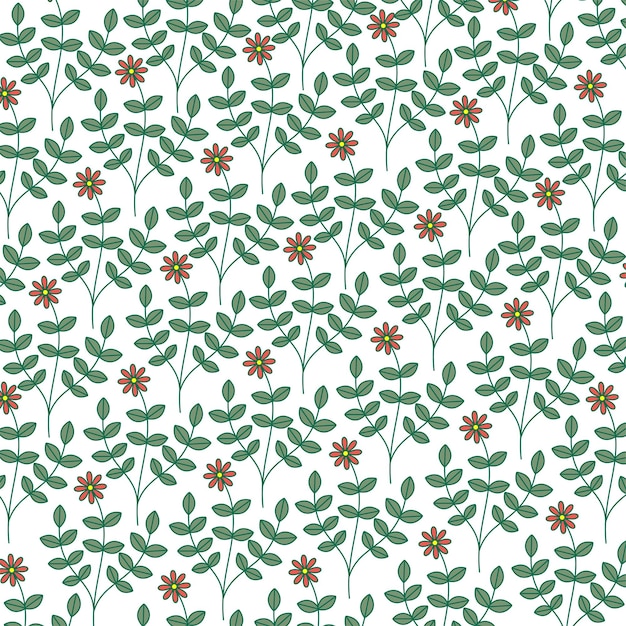 Hermosa plantilla de patrón floral dibujado a mano
