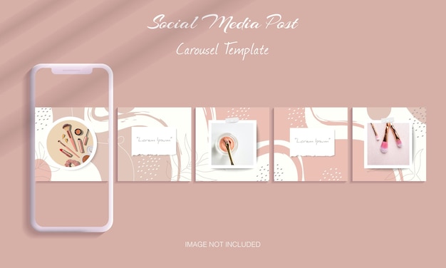 Hermosa plantilla de publicación de carrusel de instagram