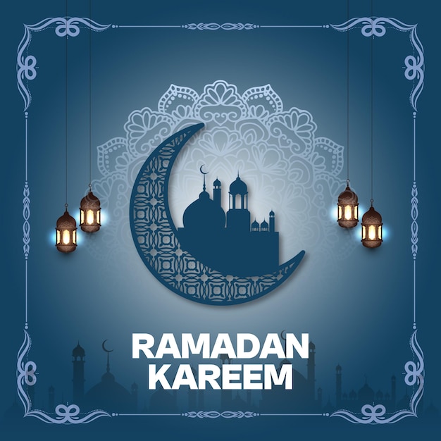 Hermosa plantilla de redes sociales para el Ramadán Kareem