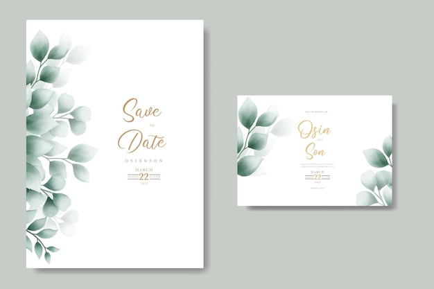 hermosa plantilla de tarjeta de boda floral de acuarela