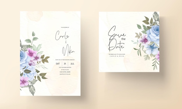 hermosa plantilla de tarjeta de invitación de corona floral
