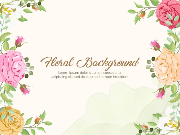 Una hermosa plantilla vectorial de fondo floral para la boda para San Valentín