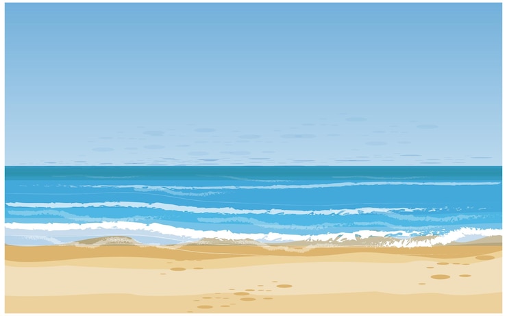 Vector hermosa playa de arena en tailandia