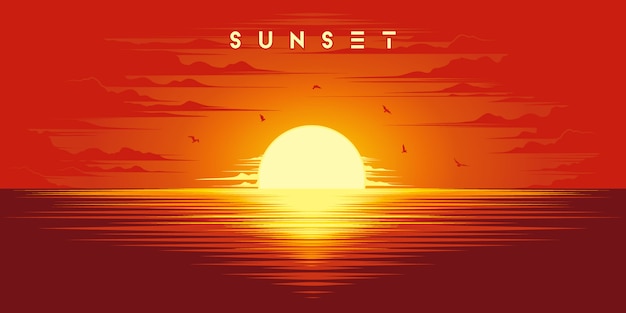 Vector hermosa puesta de sol ilustración