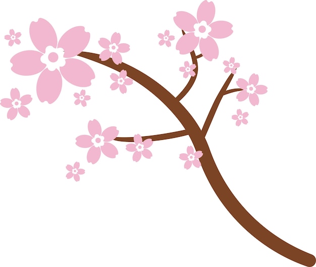 Vector hermosa rosa sakura cherry blossom ilustración