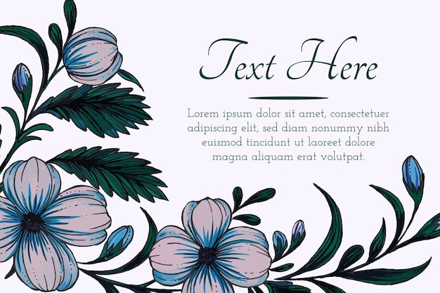 Vector hermosa tarjeta con composición de flores tarjeta de marco floral