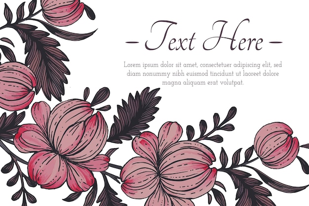 Hermosa tarjeta con composición de flores Tarjeta de marco floral