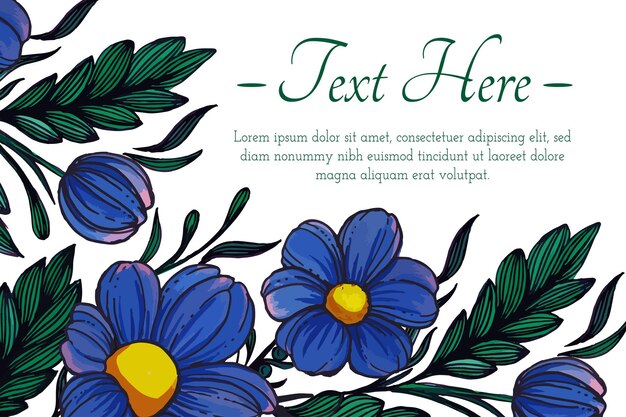 Hermosa tarjeta con composición de flores tarjeta de marco floral