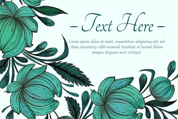 Vector hermosa tarjeta con composición de flores tarjeta de marco floral