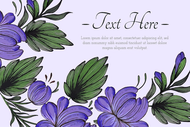 Hermosa tarjeta con composición de flores tarjeta de marco floral