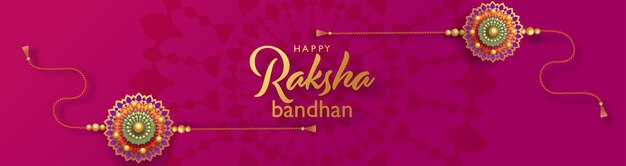 Hermosa tarjeta de felicitación dorada raksha bandhan