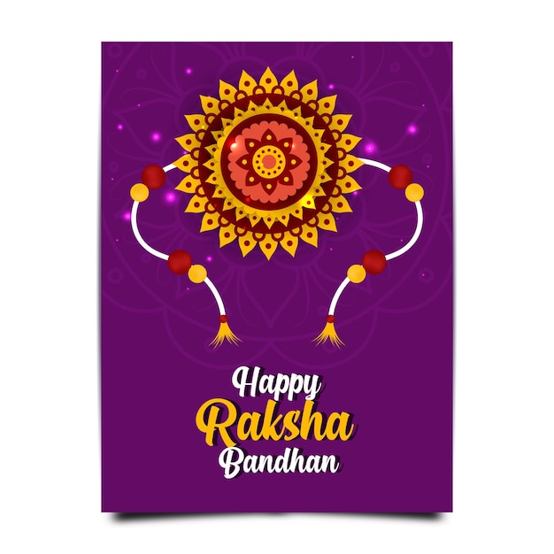 Hermosa tarjeta de felicitación Raksha Bandhan