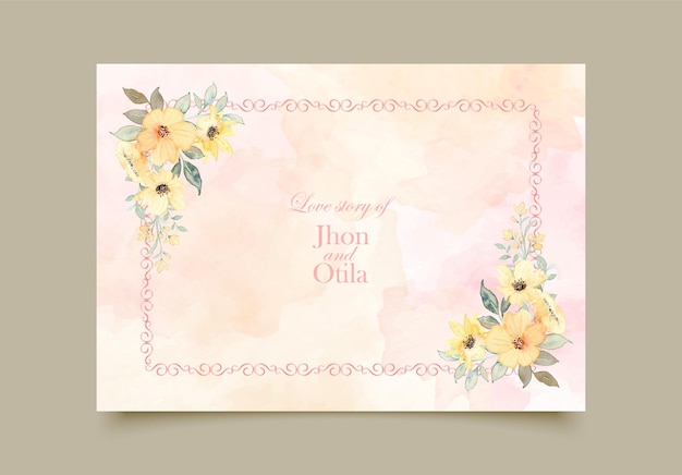 Hermosa tarjeta de invitación de boda floral