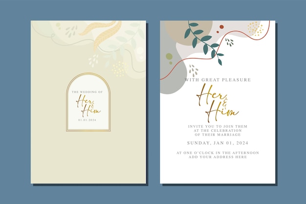hermosa tarjeta de invitación de boda de flores