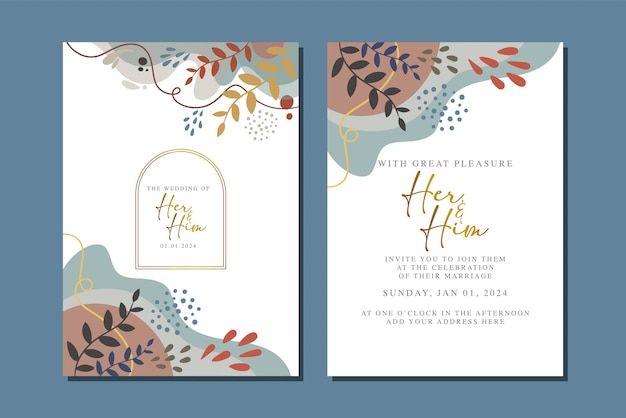 hermosa tarjeta de invitación de boda de flores