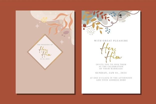 hermosa tarjeta de invitación de boda de flores