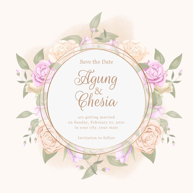 hermosa tarjeta de invitación de boda