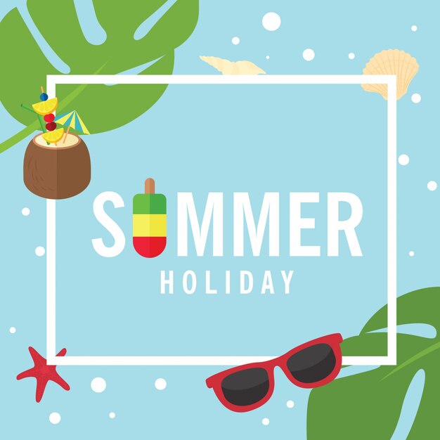 Hermosa tarjeta de vacaciones de verano