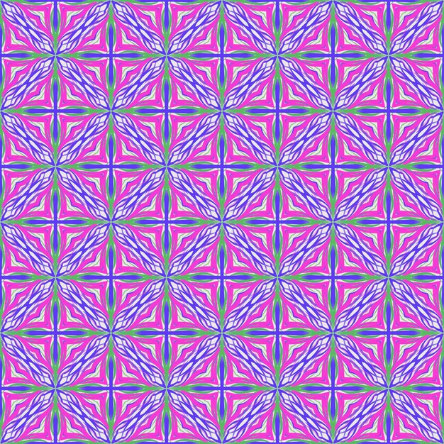 hermosa tela abstracta y fondo de patrón semaless de flor cruzada étnica rosa y violeta