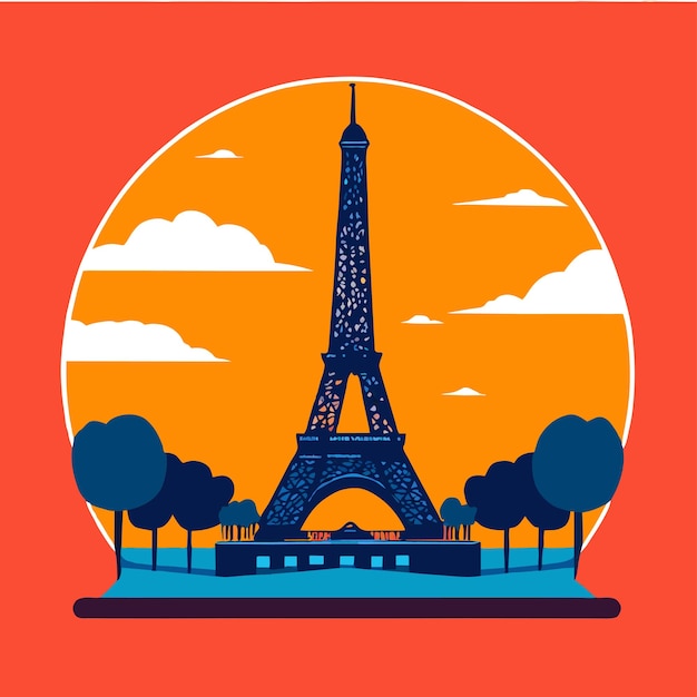 Hermosa torre eifel capturada en la ilustración vectorial de peris