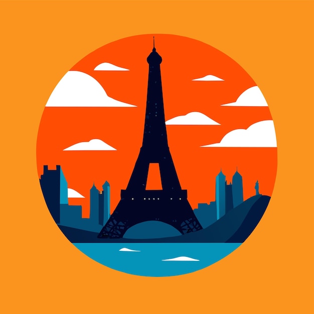 Hermosa torre eifel capturada en la ilustración vectorial de peris