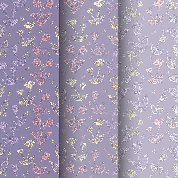 Hermosa vintage dibujado a mano floral de patrones sin fisuras