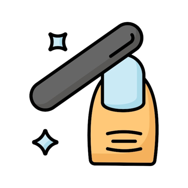 Hermosamente diseñado icono de la manicura en el estilo de moda listo para el uso premium