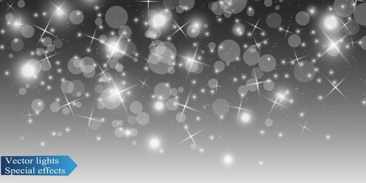 Vector hermosas chispas brillan con luz especial. destellos patrón abstracto de navidad.
