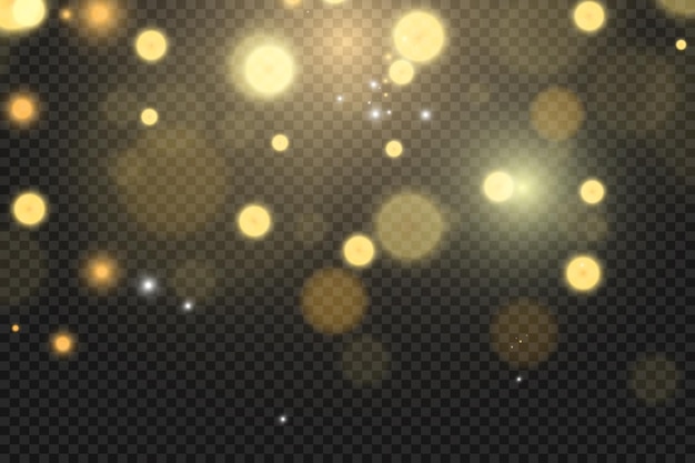 Hermosas chispas brillan con luz especial. Vector brilla sobre un fondo transparente. Navidad
