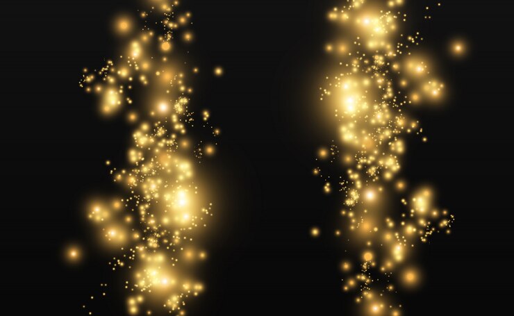 Vector hermosas chispas brillan con luz especial. vector brilla sobre un fondo transparente. patrón abstracto de navidad una hermosa ilustración para la postal. el fondo de la imagen. luminarias