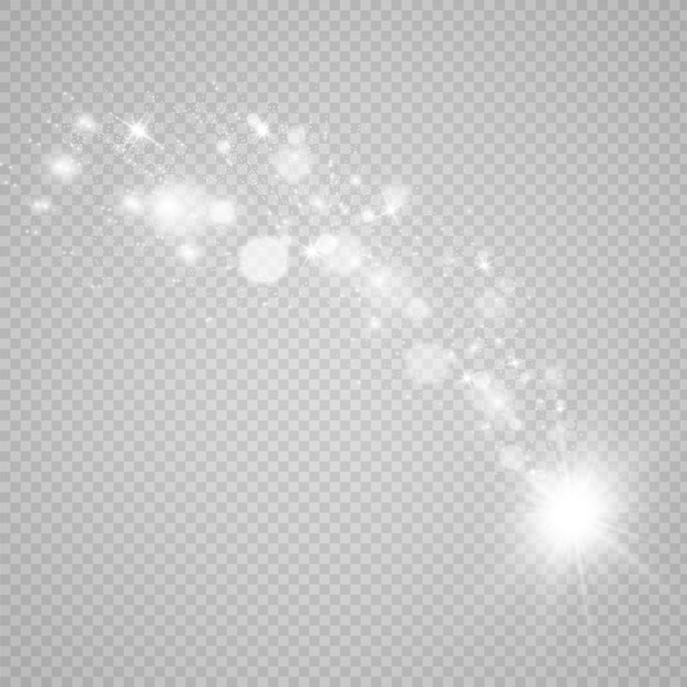 Hermosas chispas brillan con luz especial Vector brilla sobre un fondo transparente