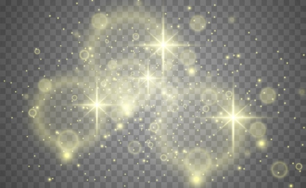 Hermosas chispas brillan con luz especial. Vector destellos.