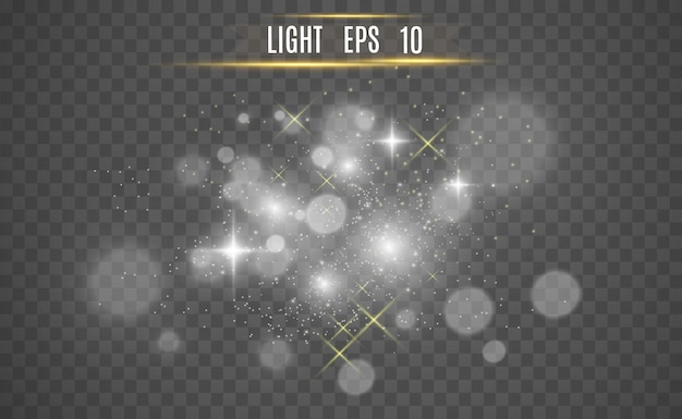 Hermosas chispas brillan con luz especial. Vector destellos.