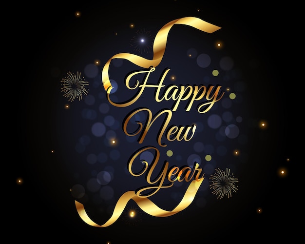 Hermosas y doradas letras para el fondo de la celebración del feliz año nuevo