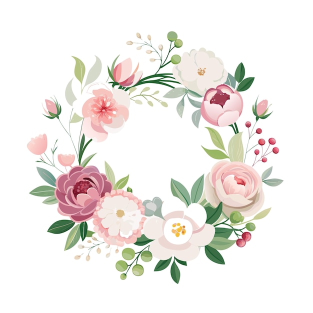 Hermosas flores acuarela flores ilustración vectorial