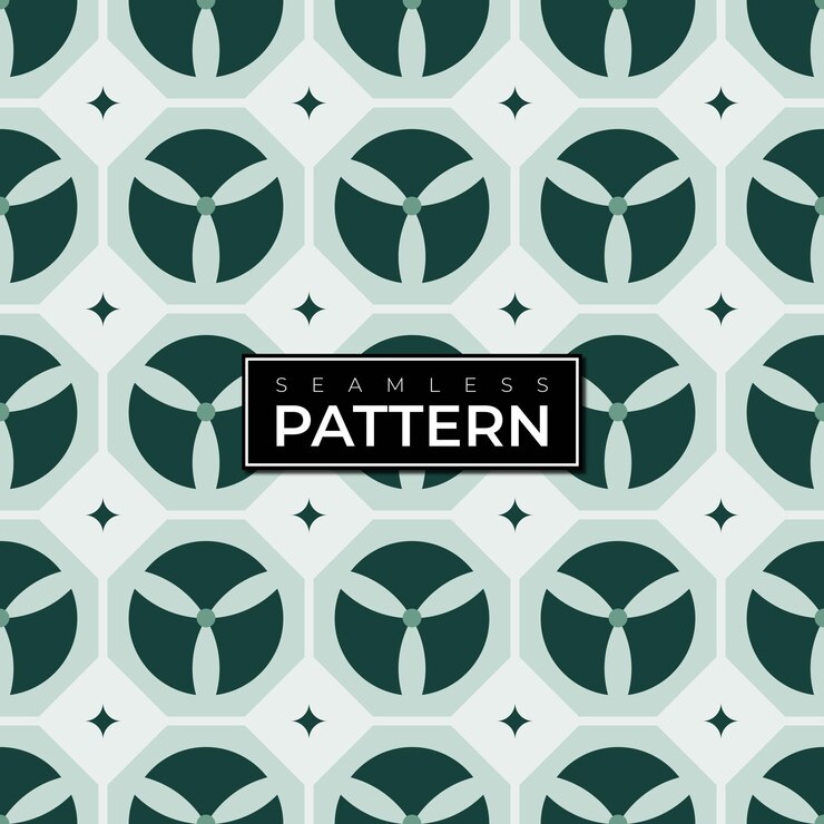 Hermosas flores en forma de diseño verde con patrón sin costuras