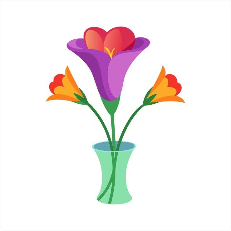 Vector hermosas flores de freesia violeta aisladas en blanco