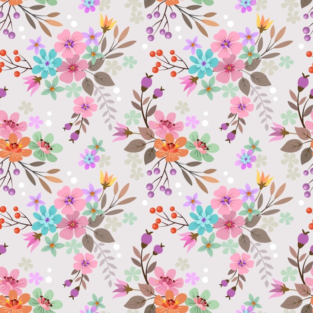 Hermosas flores y hojas de patrones sin fisuras Este patrón se puede utilizar para papel tapiz textil de tela