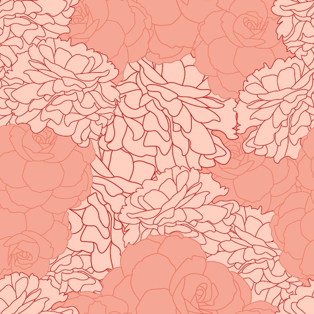 Hermosas flores tropicales y hojas repiten el diseño del patrón.