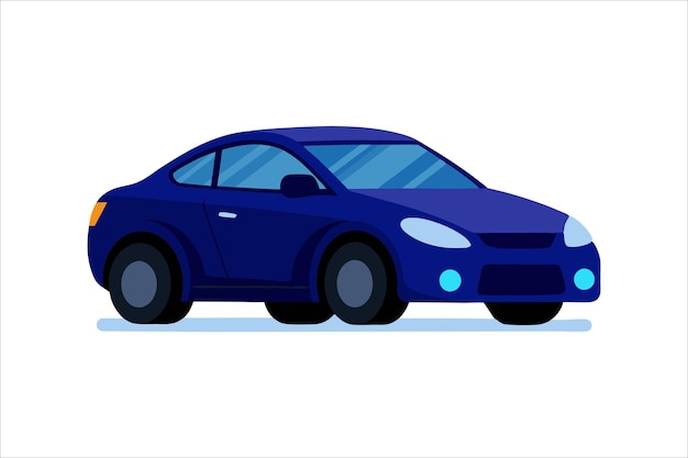 Hermosas ilustraciones de arte vectorial de automóviles grandes y brillantes de color azul oscuro