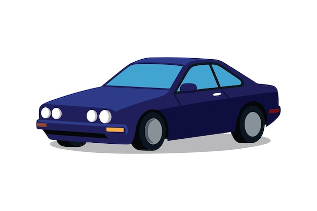 Hermosas ilustraciones de arte vectorial de automóviles grandes y brillantes de color azul oscuro