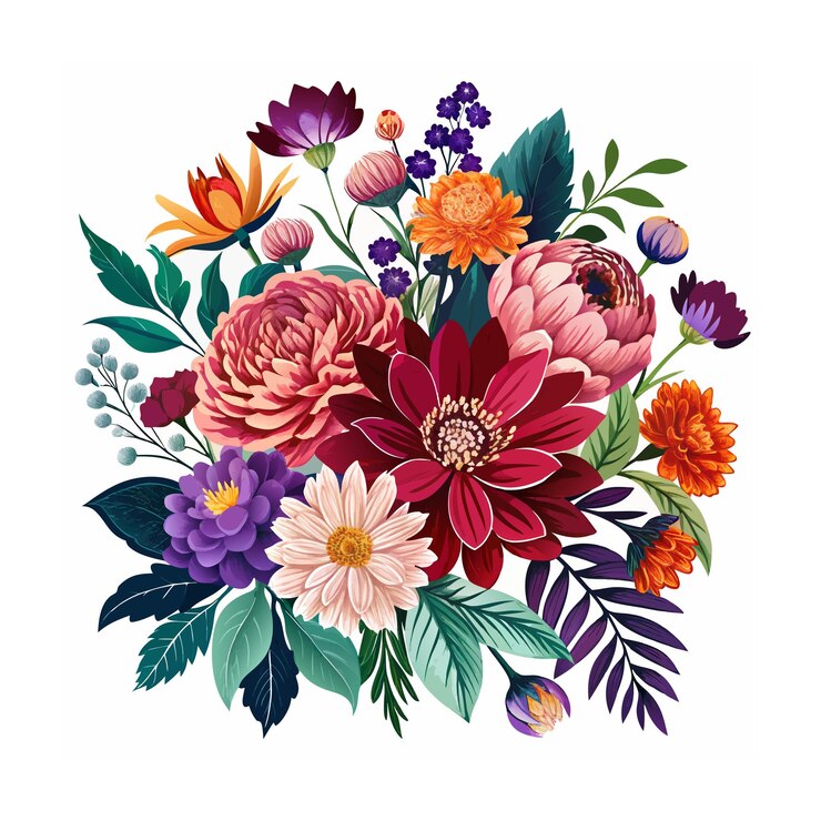 Hermosas ilustraciones vectoriales de flores en acuarela