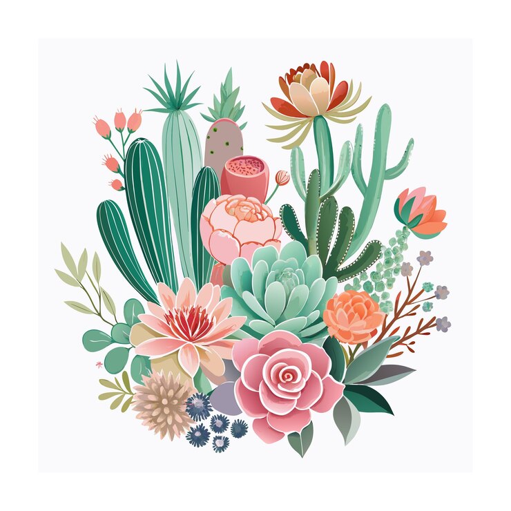 Hermosas ilustraciones vectoriales de flores en acuarela