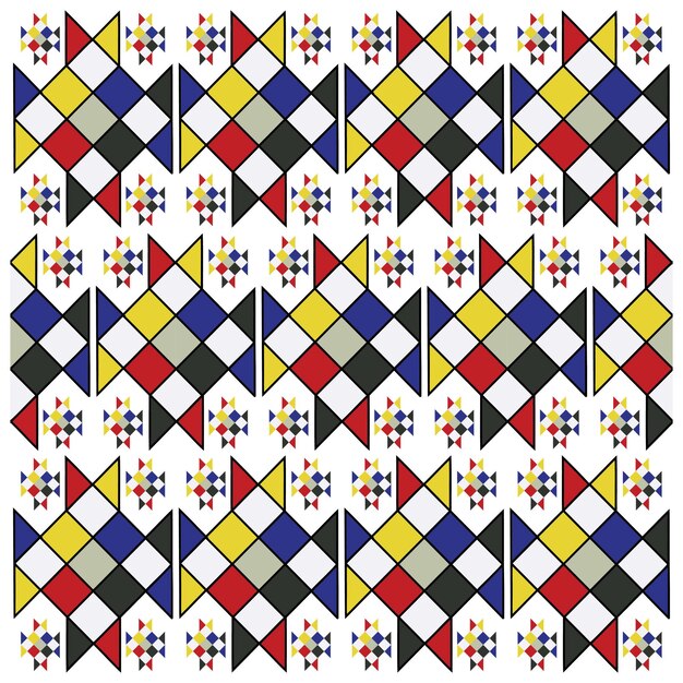 Hermosas impresiones geométricas abstractas de ambos lados repiten el patrón sin costuras saliendo de la combinación de colores