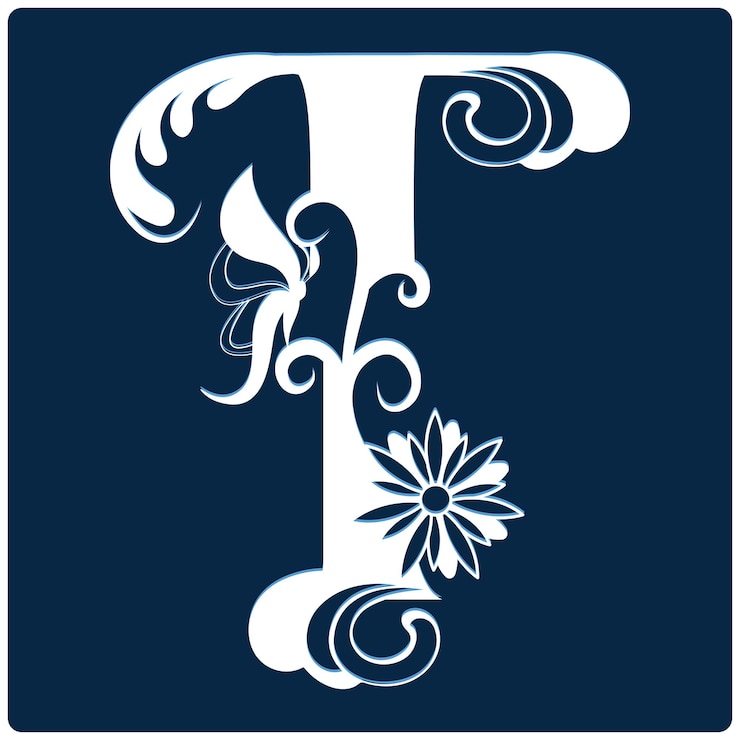Vector hermosas letras mayúsculas del alfabeto floral.
