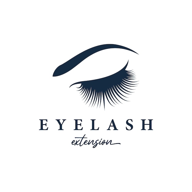 Hermosas y lujosas y modernas pestañas y cejas de mujeres logotipo logotipo para negocios salón de belleza maquillaje tienda de pestañas