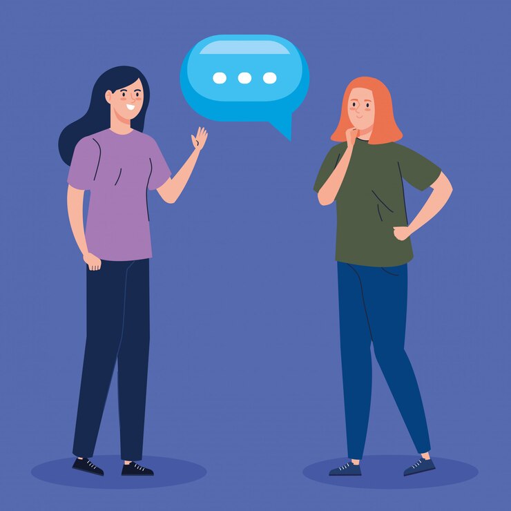 Vector hermosas mujeres hablando personajes de avatar