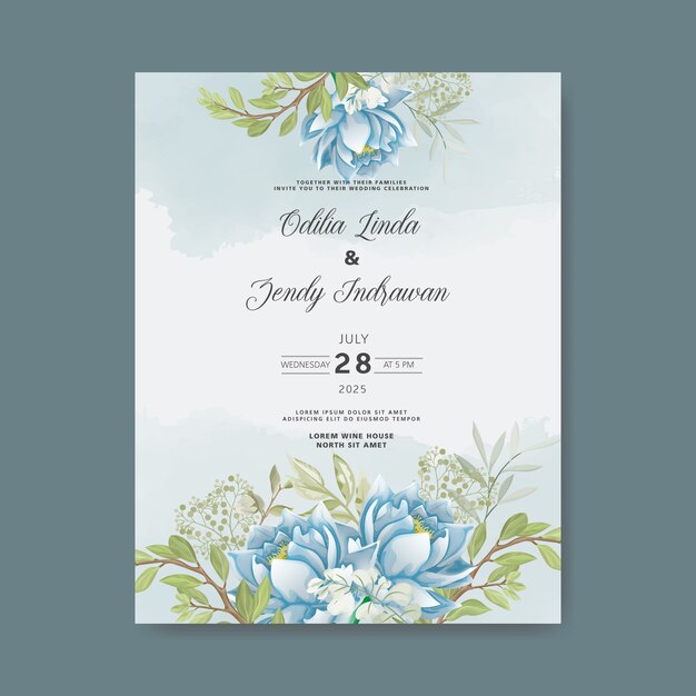hermosas plantillas de invitación de boda verde